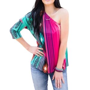 NEW Crazy Train Navajo Nights One Shoulder Top